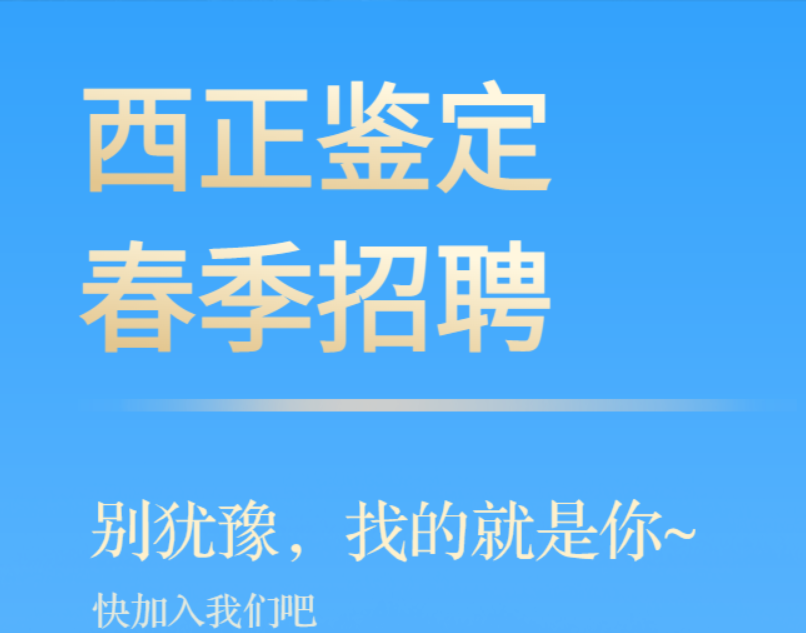 西正鉴定春季招聘